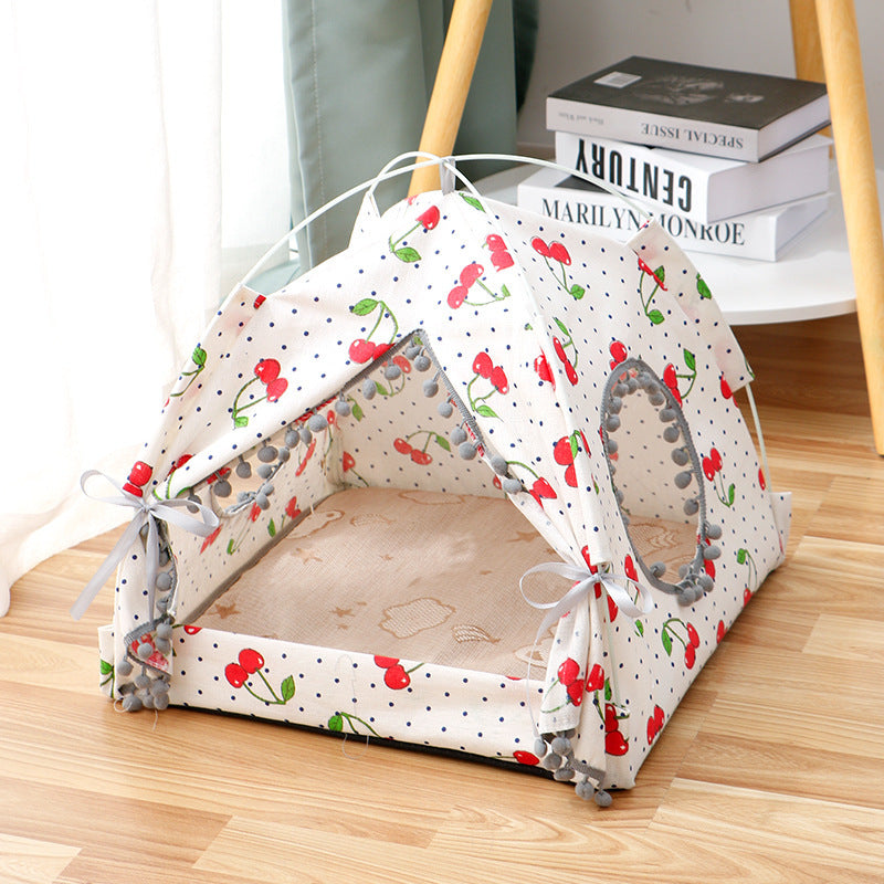 Cat & Dog House Enclosed Pet Bed