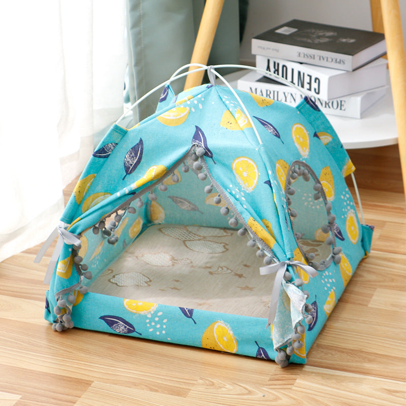 Cat & Dog House Enclosed Pet Bed