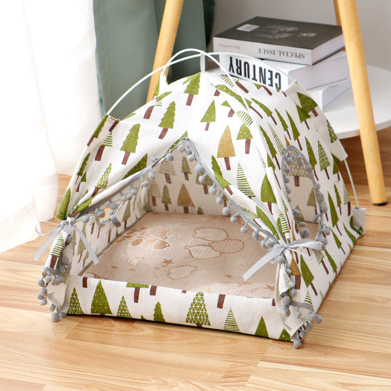 Cat & Dog House Enclosed Pet Bed